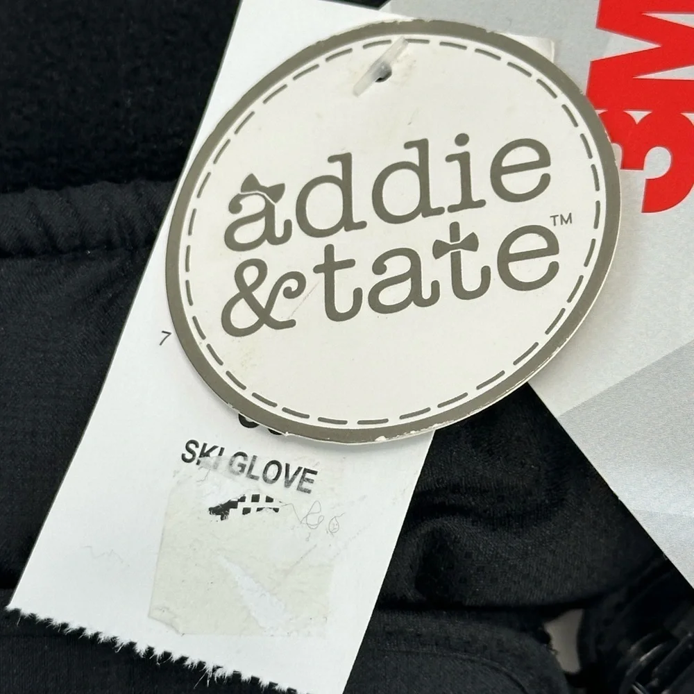Addie & Tate Ski Gloves with 3M Thinsulate - Black - One Size